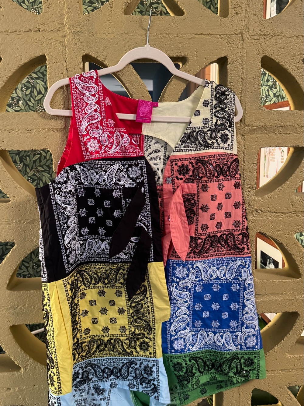 Multi-Color Patchwork Bandana Print Sleeveless romper Queen of sparkles